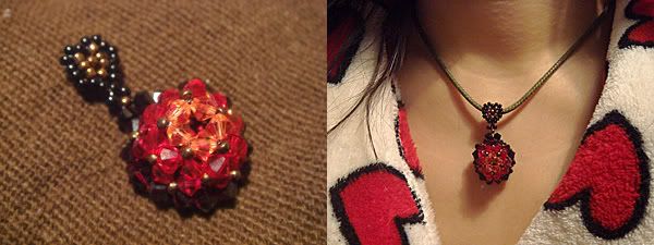 DIY crystal necklace - red