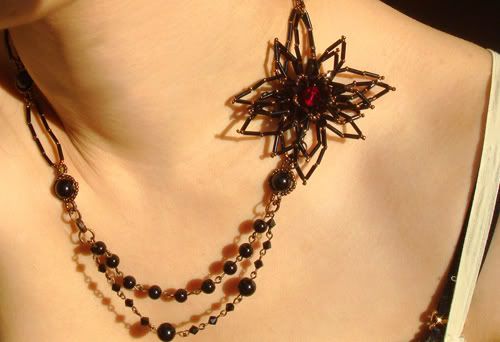 Black Flower necklace