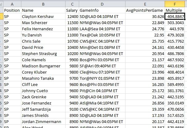 DraftKings Export Lineup Screenshot 4