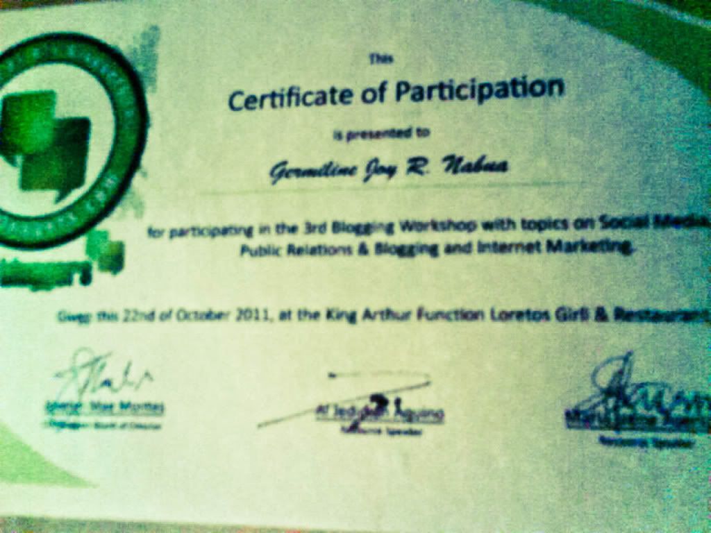 certificate blogging workshop