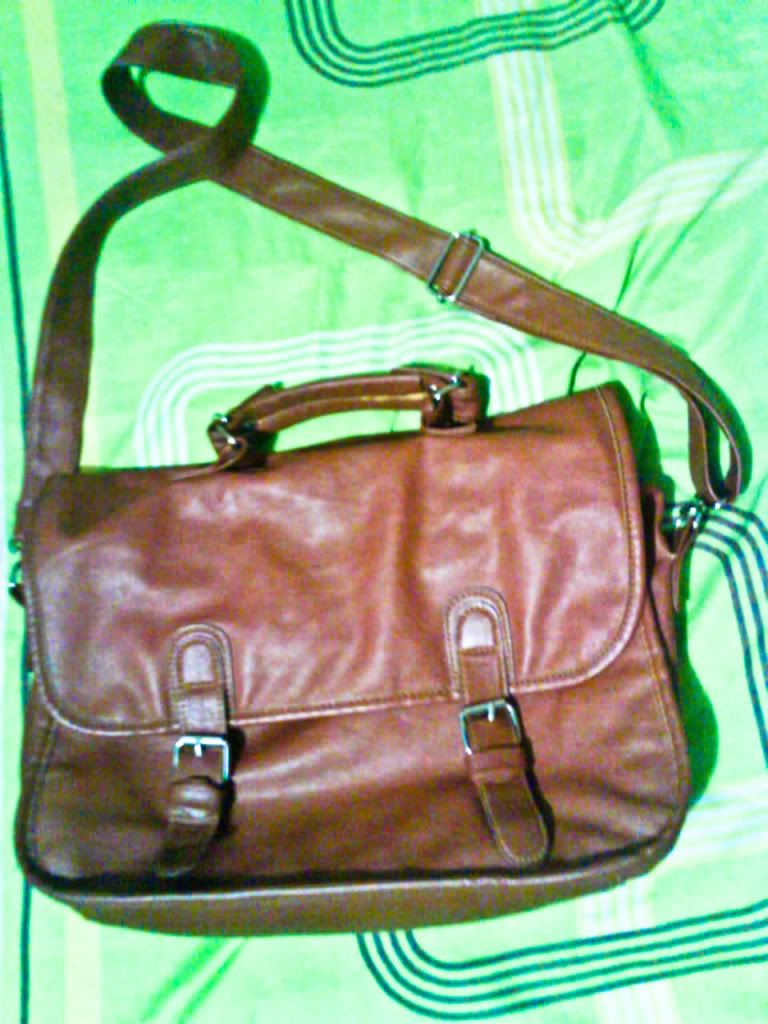 brown satchel bag