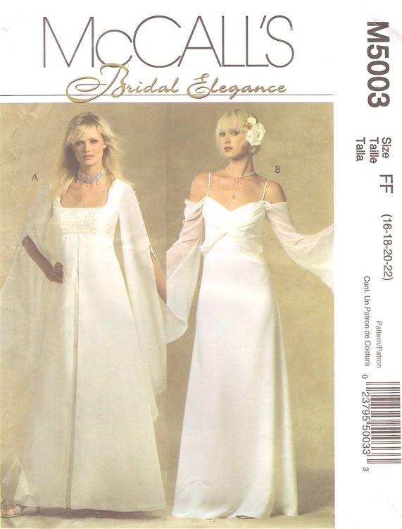 McCalls Pattern 5003 Bridal Elegance Empire Waist Wedding Gown Flowing
