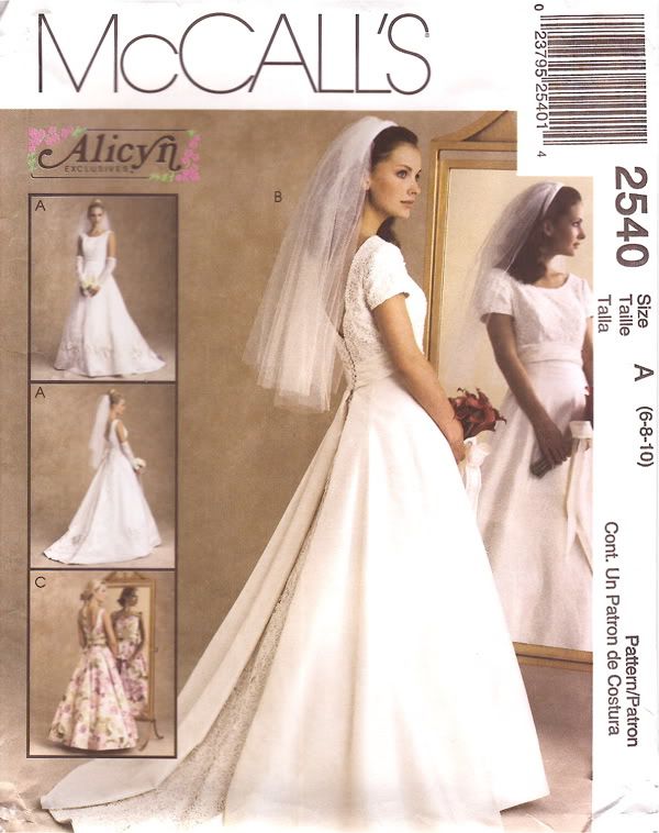 McCalls Pattern 2540 Alicyn Exclusives Stunning Wedding Gown 