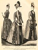 Delineator Magazine - 1888 Ladies Costume, Basque, Walking Skirt