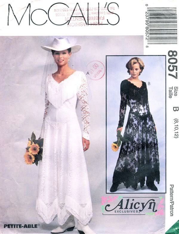 McCall 39s Pattern 8057 Alicyn Exclusives Western Wedding Gown Country 