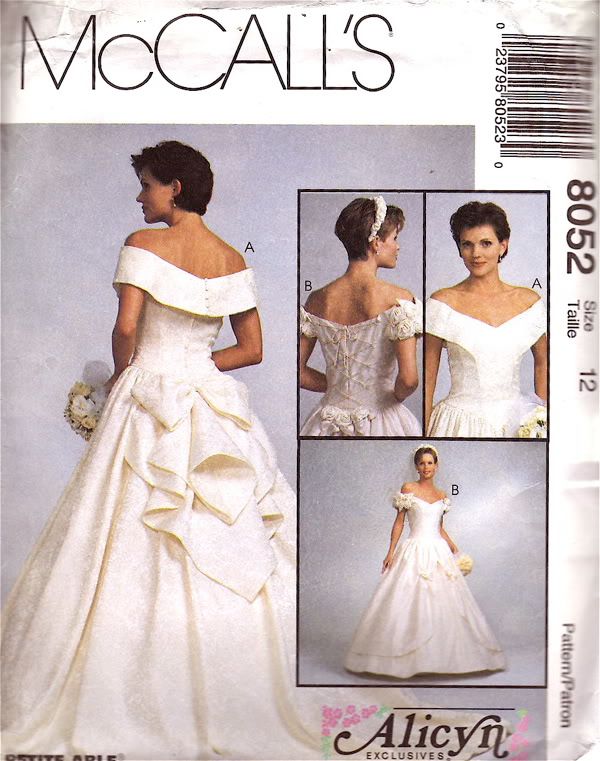 McCalls Pattern 8052 Alicyn Exclusives Wedding Bridal Gown Off Shoulder