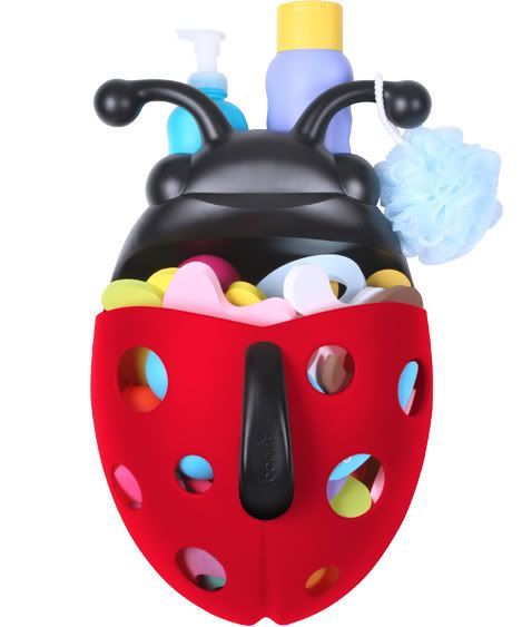 boon ladybug, boon pug pod, boon frog, boon modern baby products, bath frog, bath ladybug, storage for bath toys, bath toy holder ladybug, boon ladybug