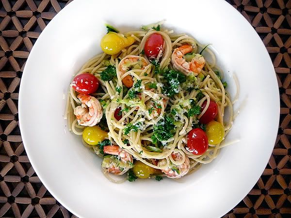 Katie Goodman, zucchini recipe, shrimp scampi