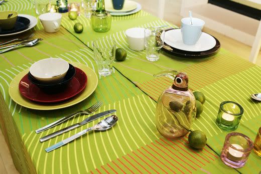 table setting, scandinavian dinner table setting, Iittala table setting, Arabia dishes, Finnish Table Setting, green table setting ideas