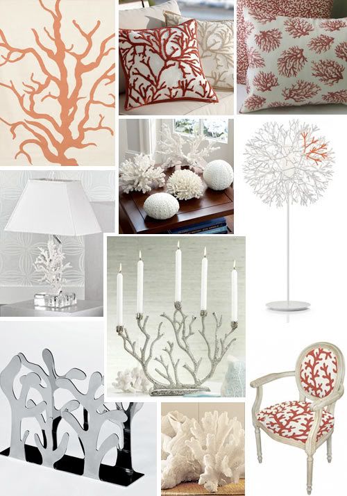 coral decorating ideas, coral design trend, coral home products, coral lamp, coral rug