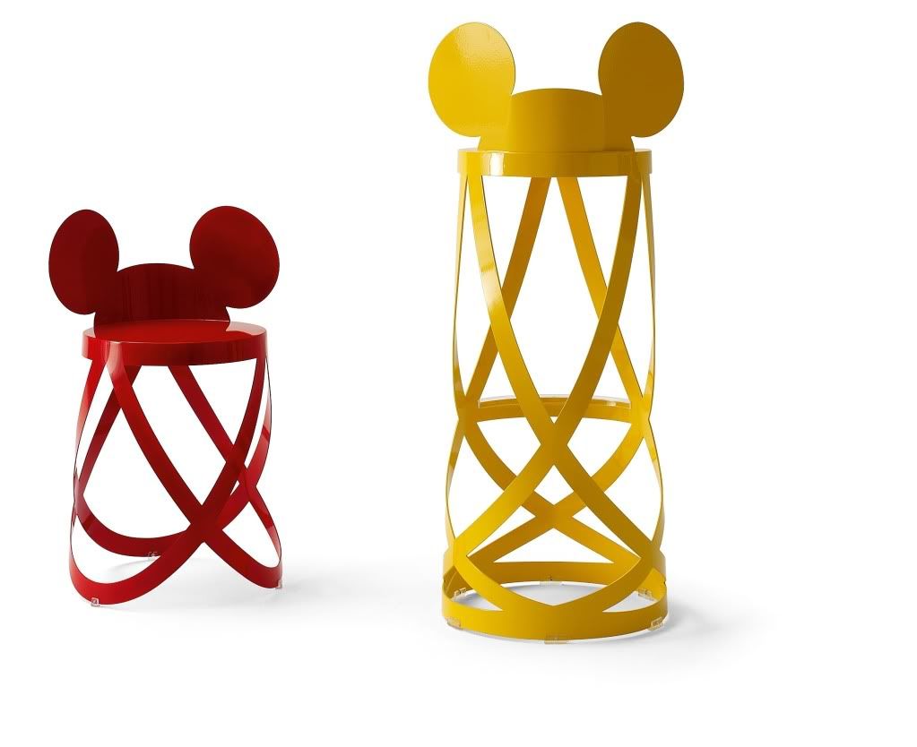 Walt Disney Signature and Cappellini Limited Edition Design, DIFFA, Milan design show, Cappellini chairs, Disney signature, Mickey's Ribbon Stool