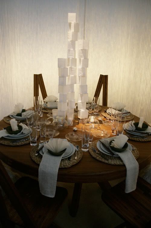 design trend, eco design, green design, natural wood, DIFFA 2010, origami table setting, origami table center