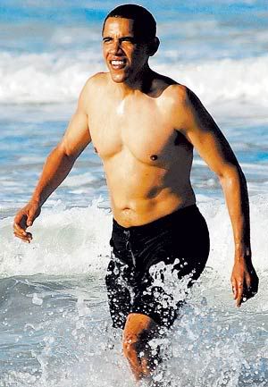 Obama At The BEach Pictures, Images and Photos
