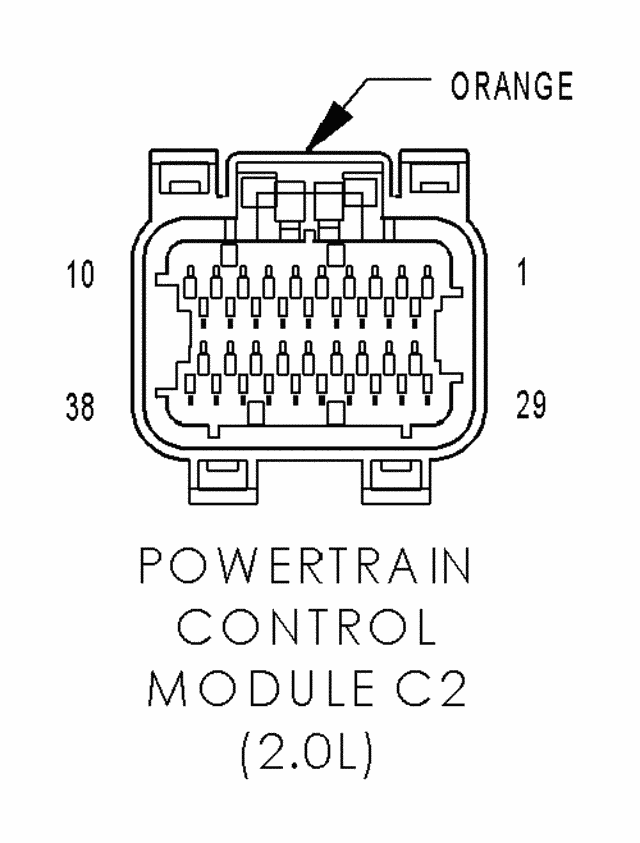 PCI BUS (PCM) POWERTRAIN CONTROL MODULE C2 (2.0L) - ORANGE 38 WAY