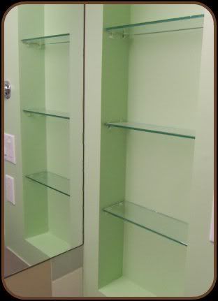 Green Bathroom Shelves