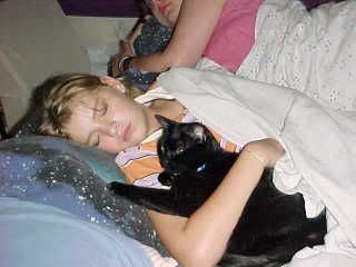 Logan and Riva the cat of sleep Pictures, Images and Photos