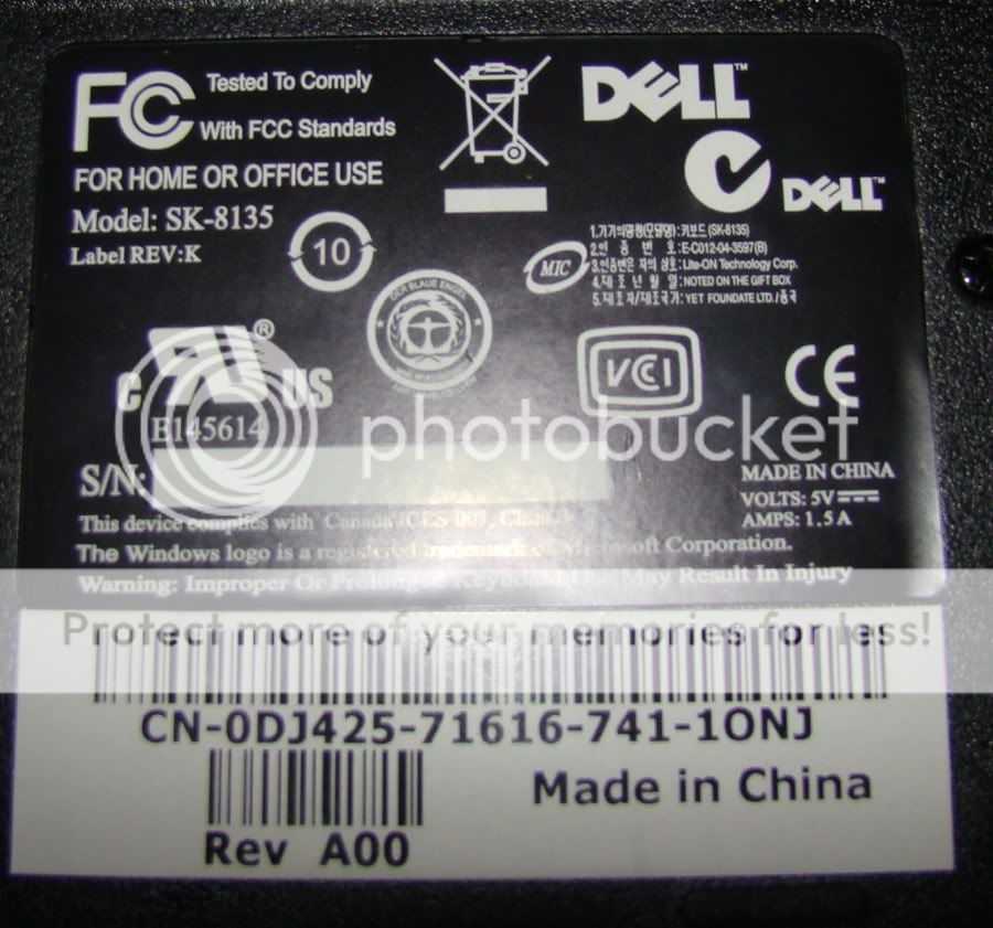 Dell USB sk 8135 Multimedia Slim Keyboard Black  